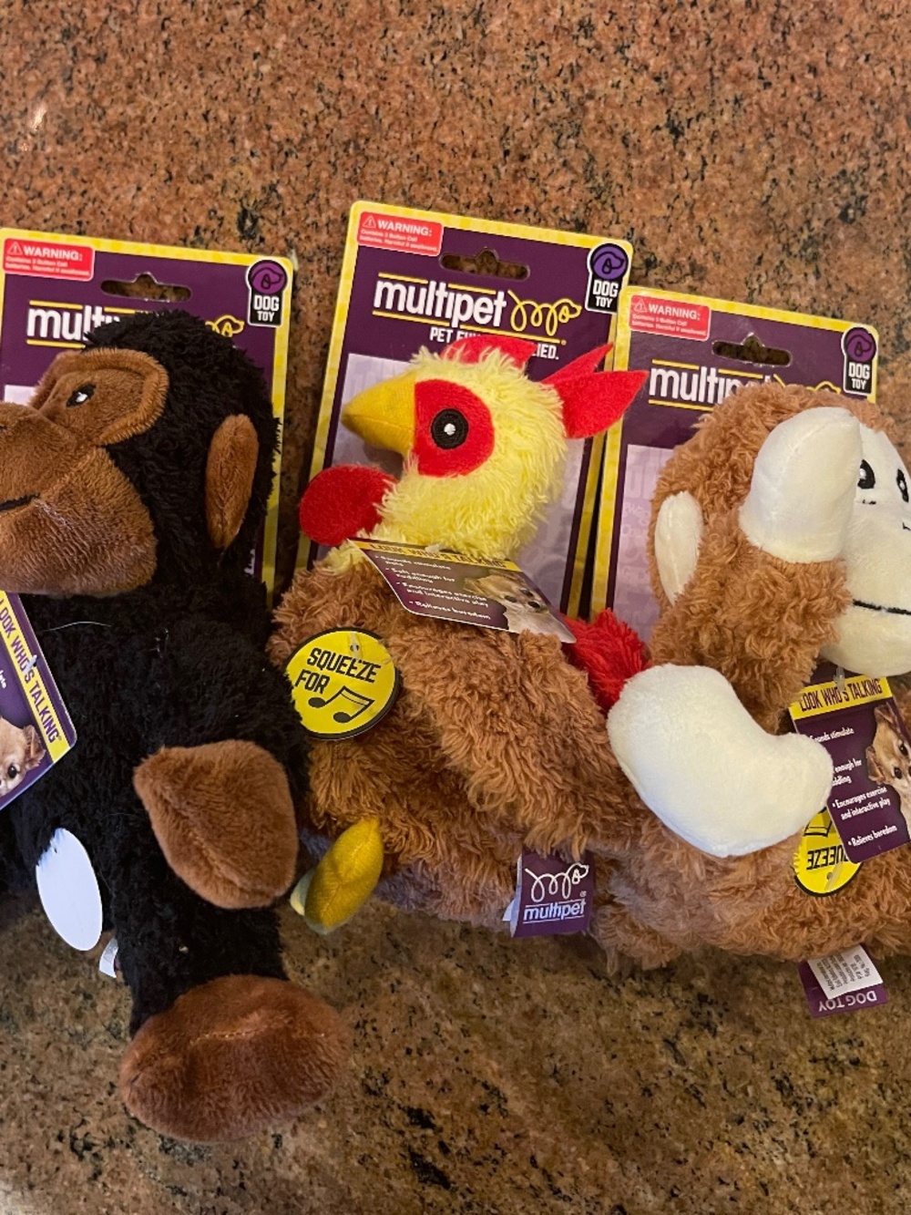 New! Three (3) Multipet Talking Dog Toys NWT!